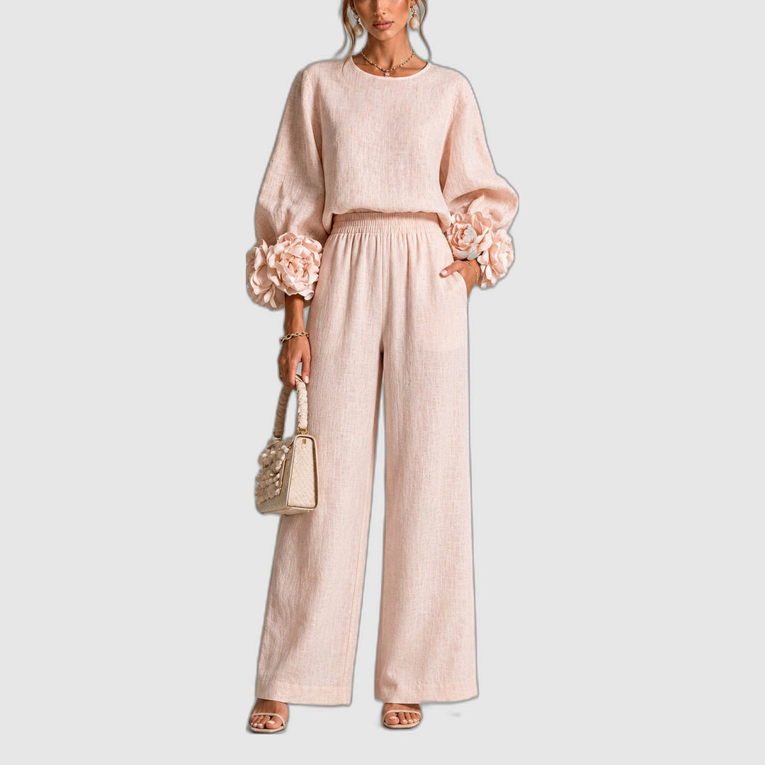 Rosalie | Two-Piece Set with Floral Cuffs