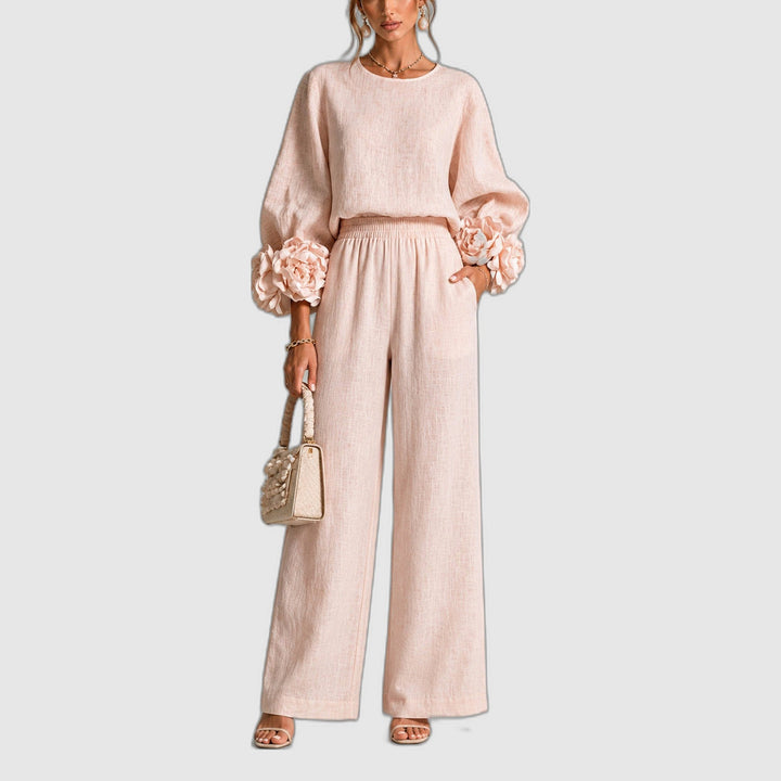 Rosalie | Two-Piece Set with Floral Cuffs