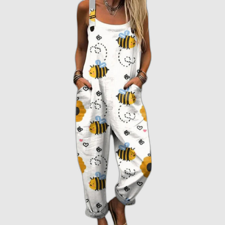 Loose Fit Printed Overalls