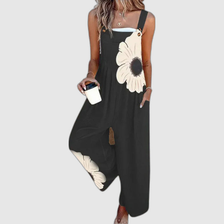 Loose Printed Overalls with Adjustable Straps