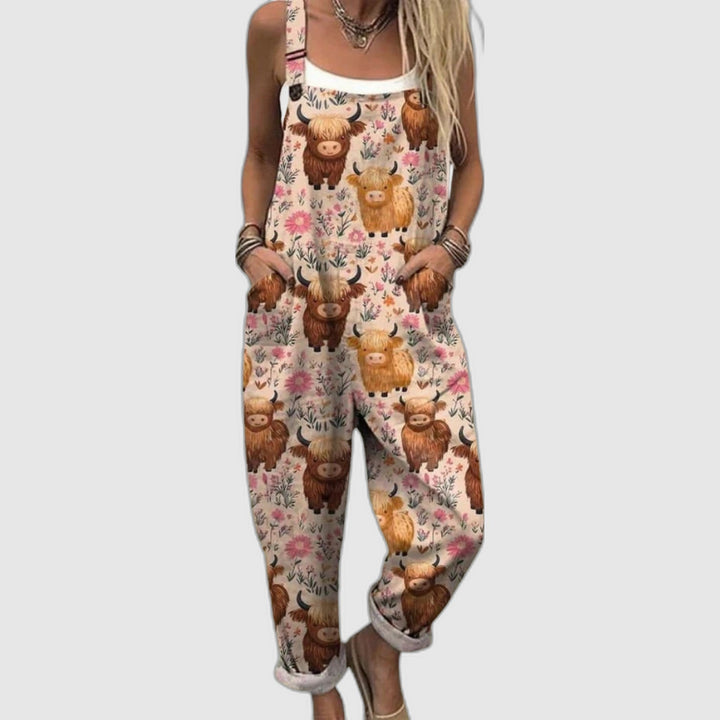 Wide-Leg Printed Jumpsuit