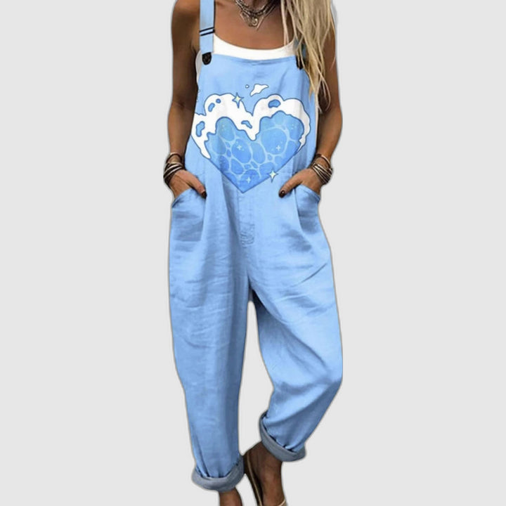 Comfortable Fancy Print Overalls