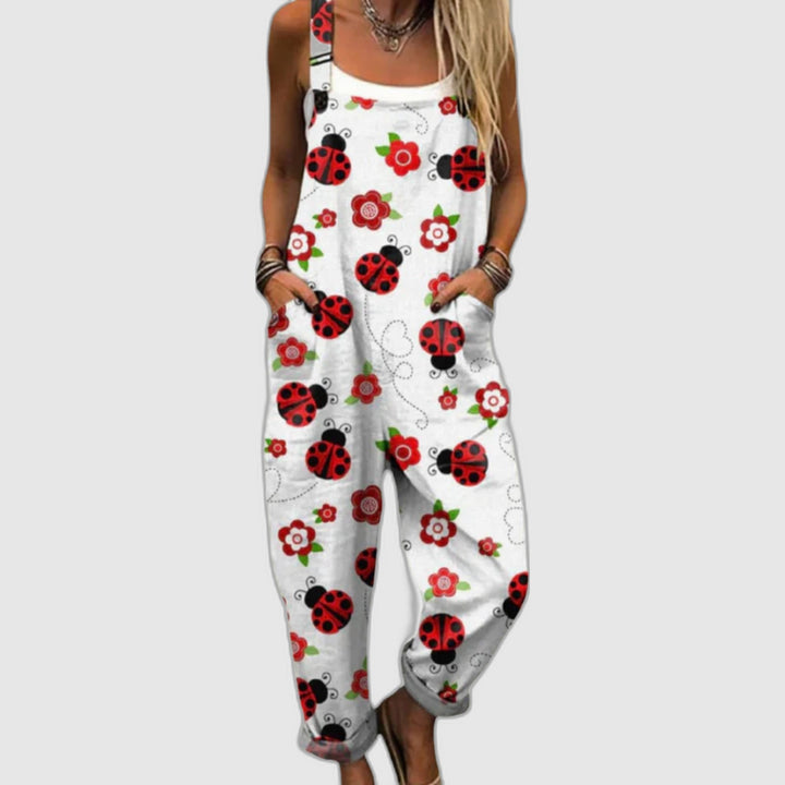 Comfortable Printed Overall with Wide Legs