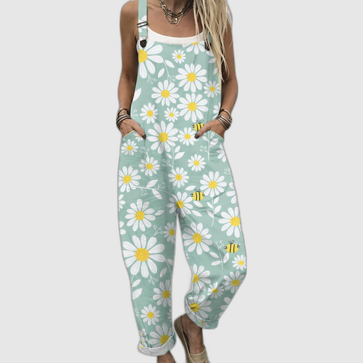 Comfortable Printed Jumpsuit with Wide Legs