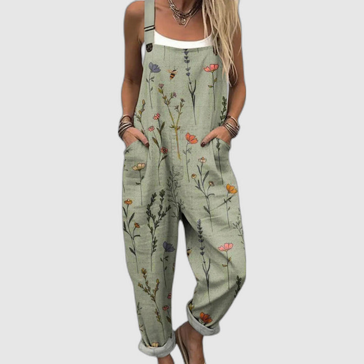 Comfortable Printed Jumpsuit with Wide Legs