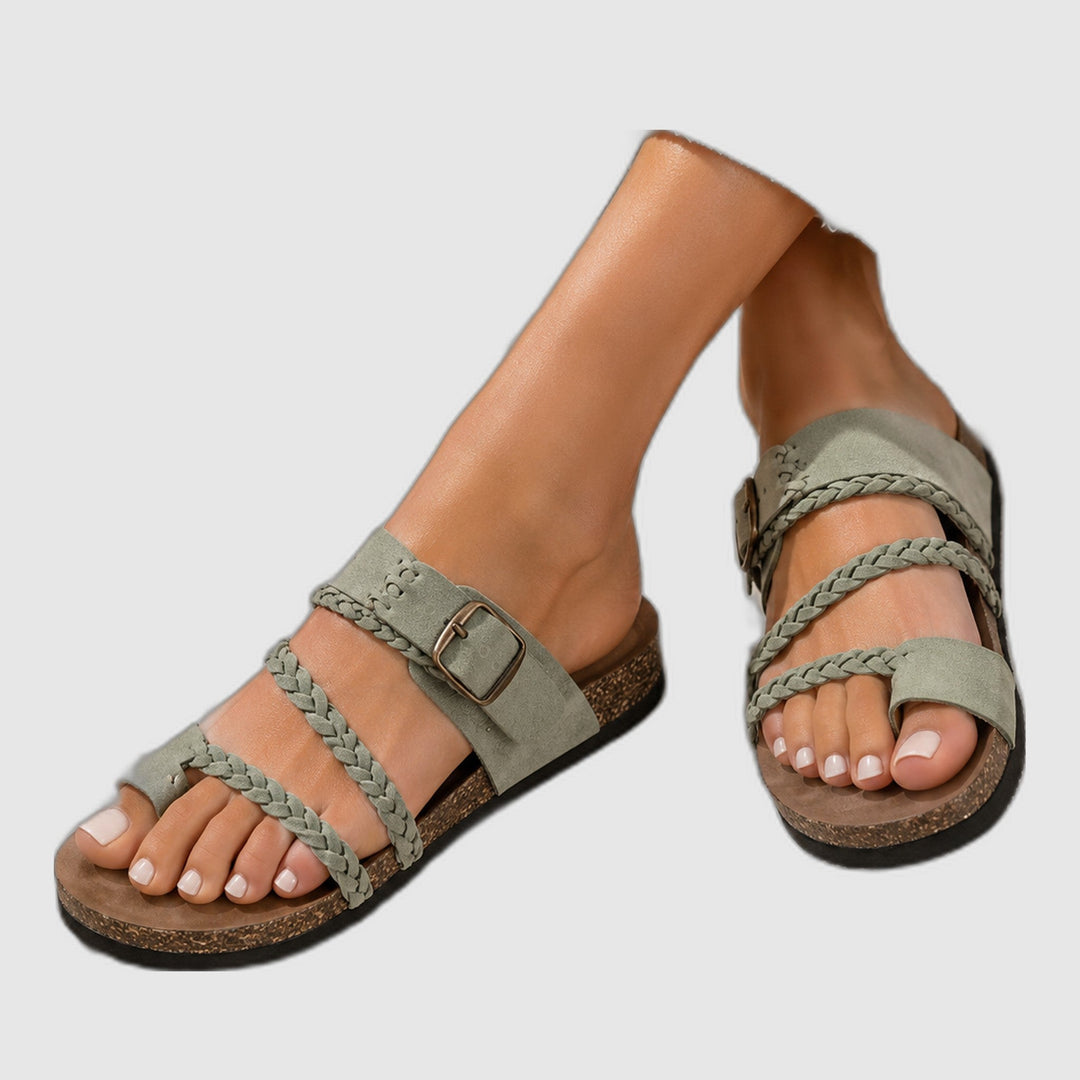 Hayleigh | Woven Cork Sandals