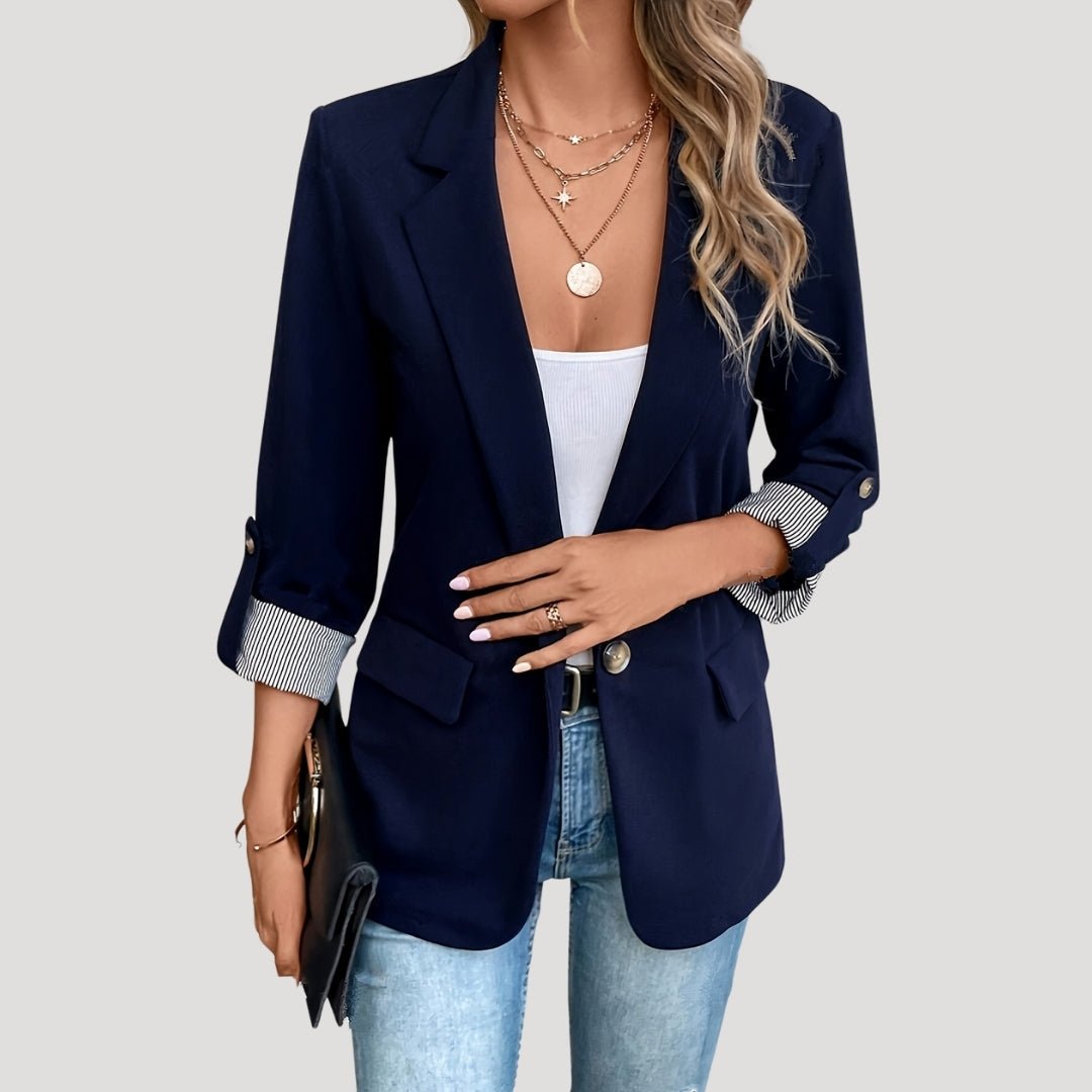 Clara | Structured Blazer with Single Button and Roll-Up Sleeves