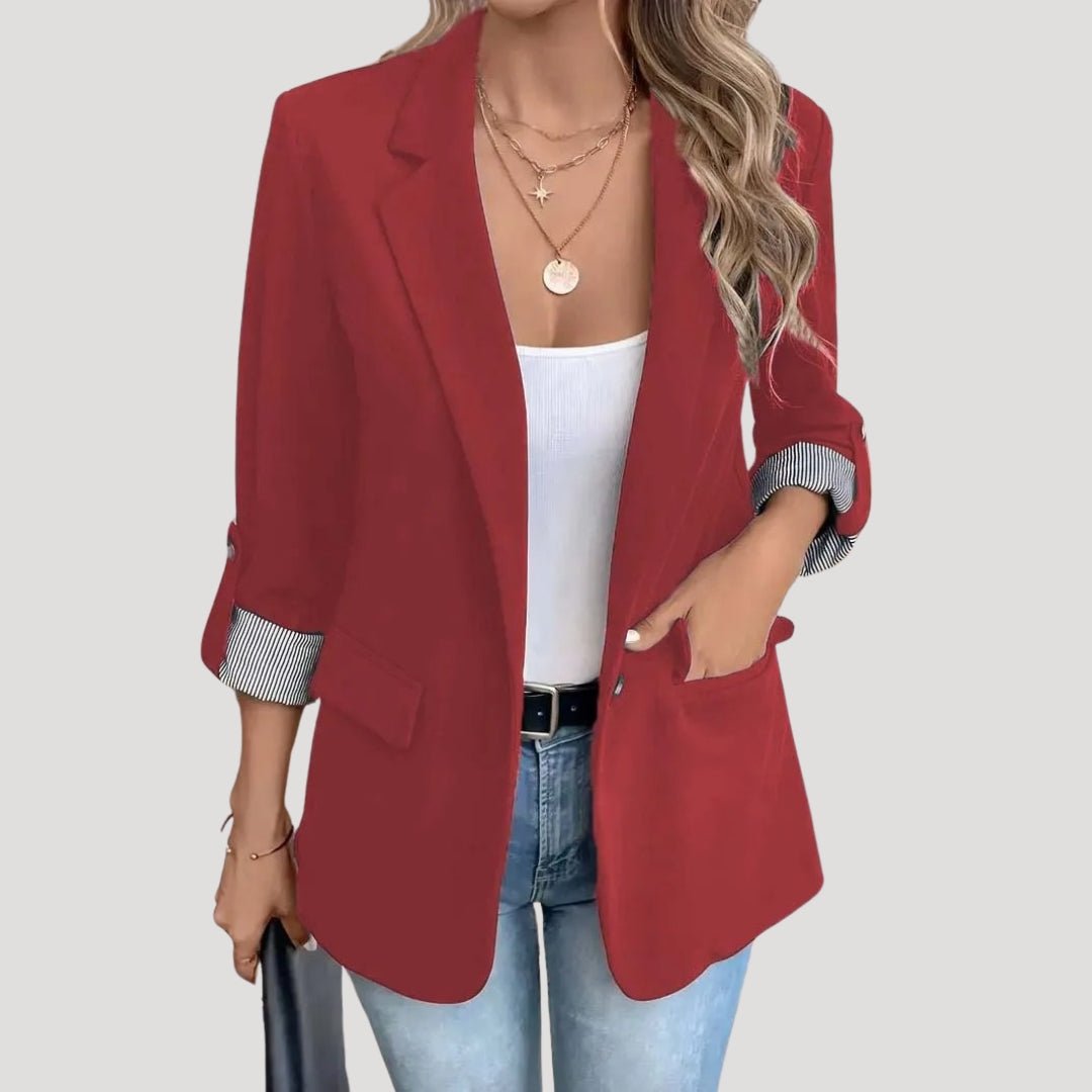 Clara | Structured Blazer with Single Button and Roll-Up Sleeves