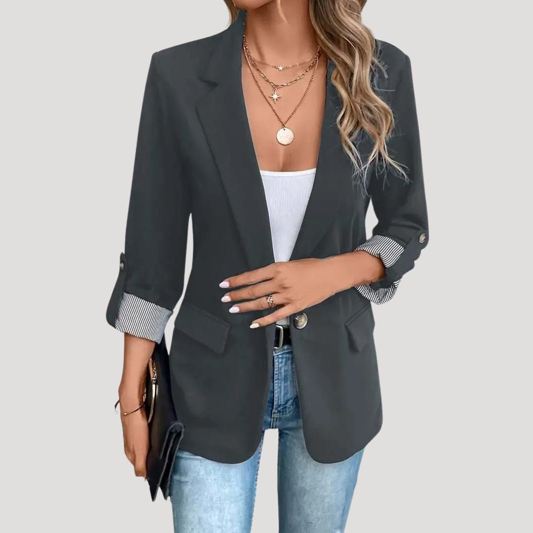 Clara | Structured Blazer with Single Button and Roll-Up Sleeves