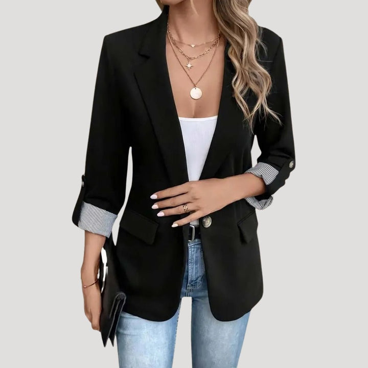 Clara | Structured Blazer with Single Button and Roll-Up Sleeves