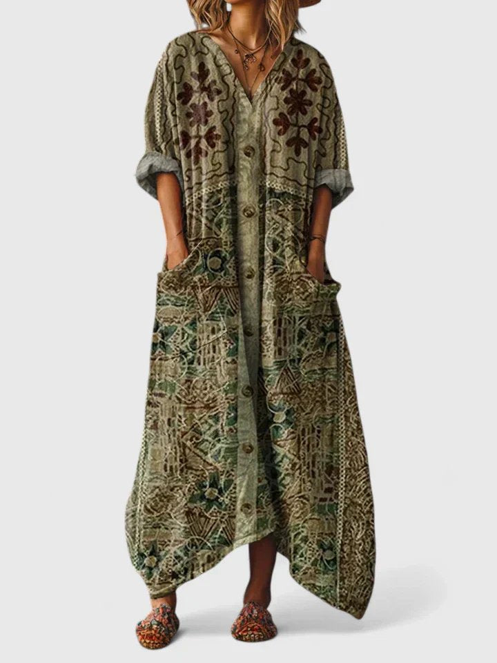 Valentina | Relaxed Maxi Dress with V-Neck