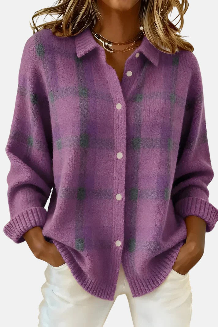Lumi | Elegant Checked Cardigan