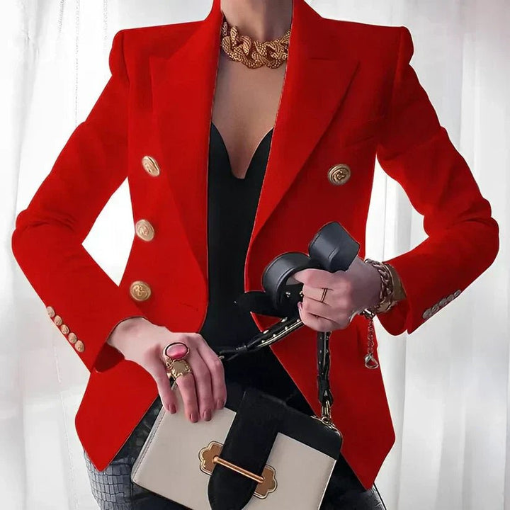 Catherine | Tailored Double-Breasted Blazer with Gold Buttons