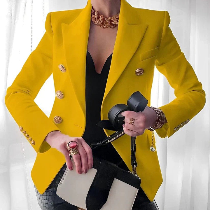 Catherine | Tailored Double-Breasted Blazer with Gold Buttons