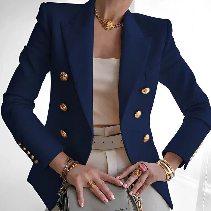 Catherine | Tailored Double-Breasted Blazer with Gold Buttons