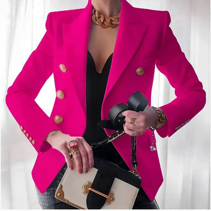 Catherine | Tailored Double-Breasted Blazer with Gold Buttons