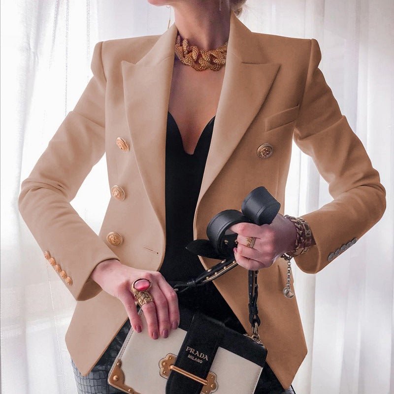 Catherine | Tailored Double-Breasted Blazer with Gold Buttons