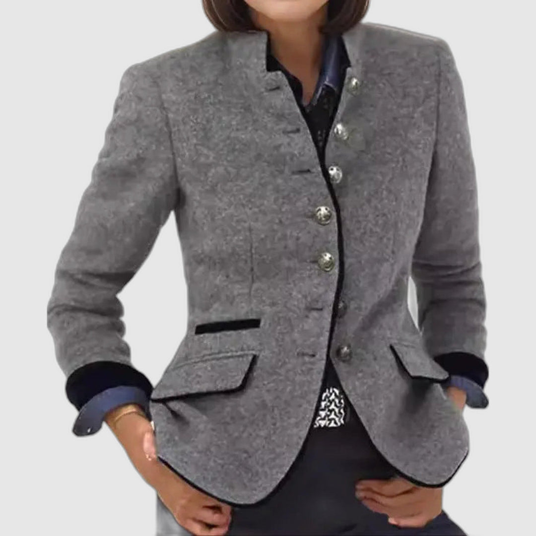 Zara | Wool Blazer with Contrast Piping